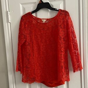 Red Lace Women's Top